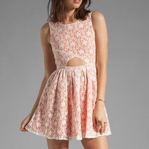 MINKPINK Fanciful Lace Cut Out Mini Dress